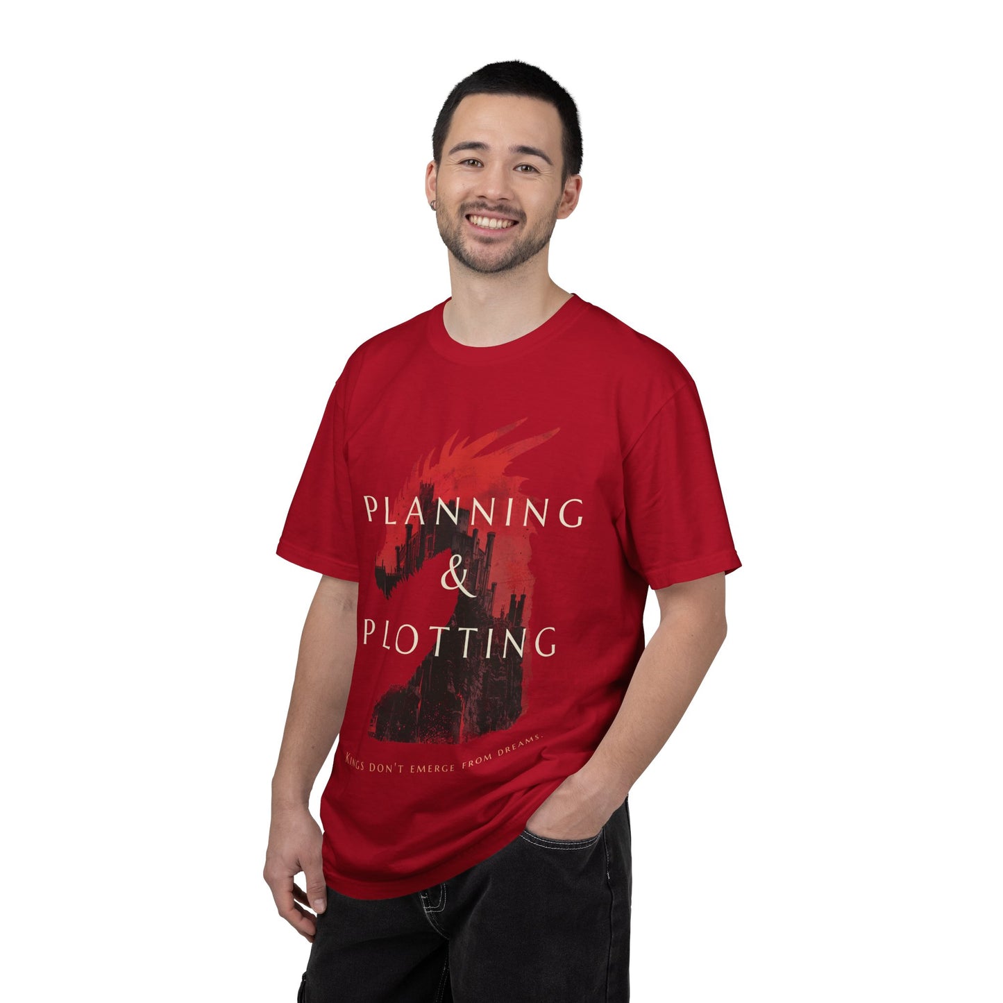 Dragon Design Inspirational Unisex T-shirt, Motivational Planning & Plotting Kings Tee, Graphic Tee, Gift for Him, Gift for Her