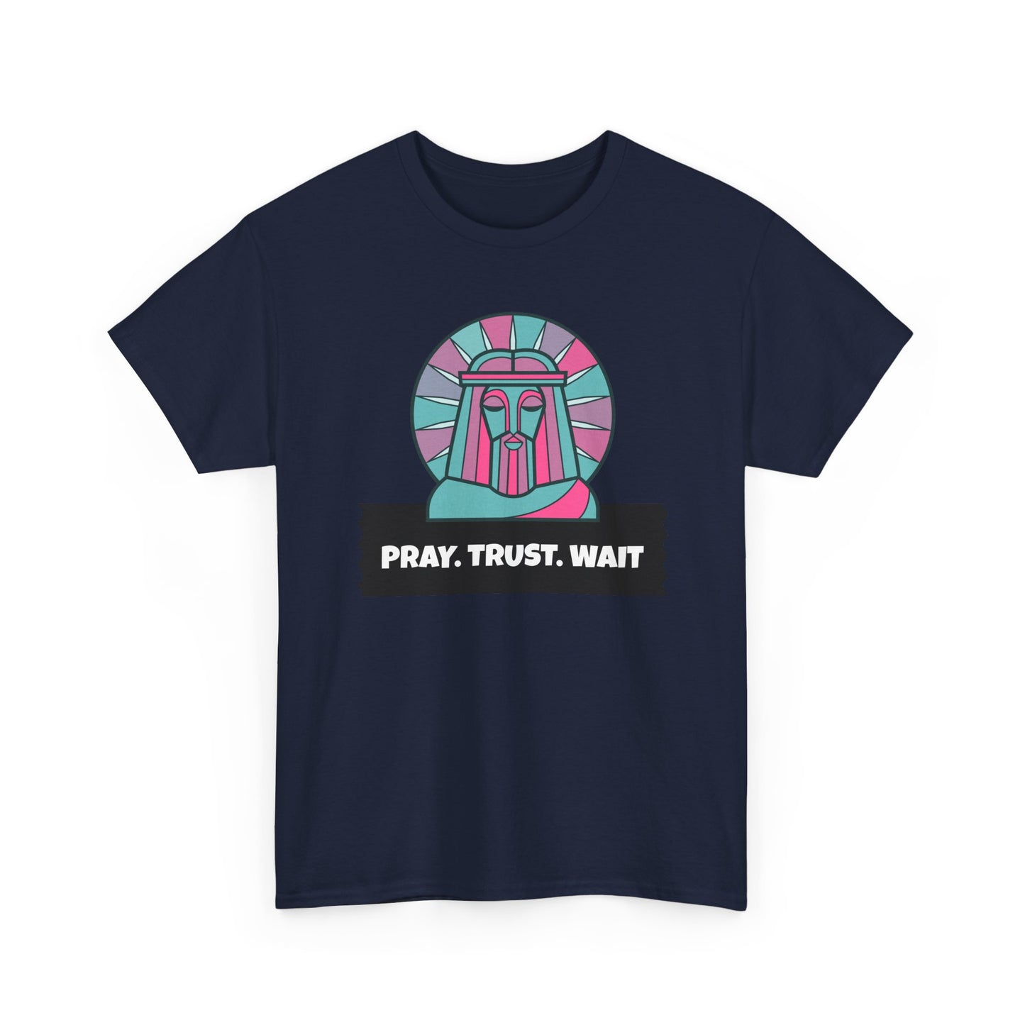 Spiritual Unisex Cotton Tee, Motivational Graphic Shirt, Pray Trust Wait Tee, Gifts for Him/Her, Casual Wear