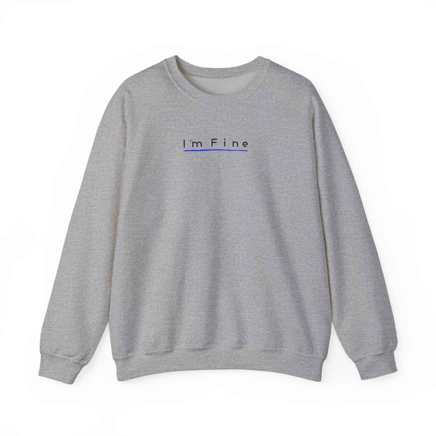 Chill Vibes Sweatshirt, I’m Fine Crewneck, Funny Shark Design, Gift for Friends, Casual Wear, Loungewear, Comfy Fashion
