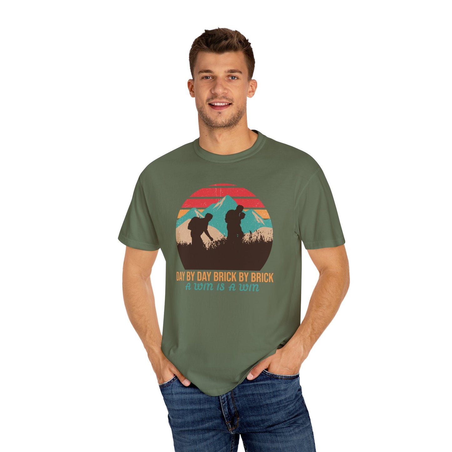 Day by Day, Brick by Brick, a Win Is a Win Motivational TeeCasual Wear, Gift for Him/Her, Summer Essential, Fitness Apparel