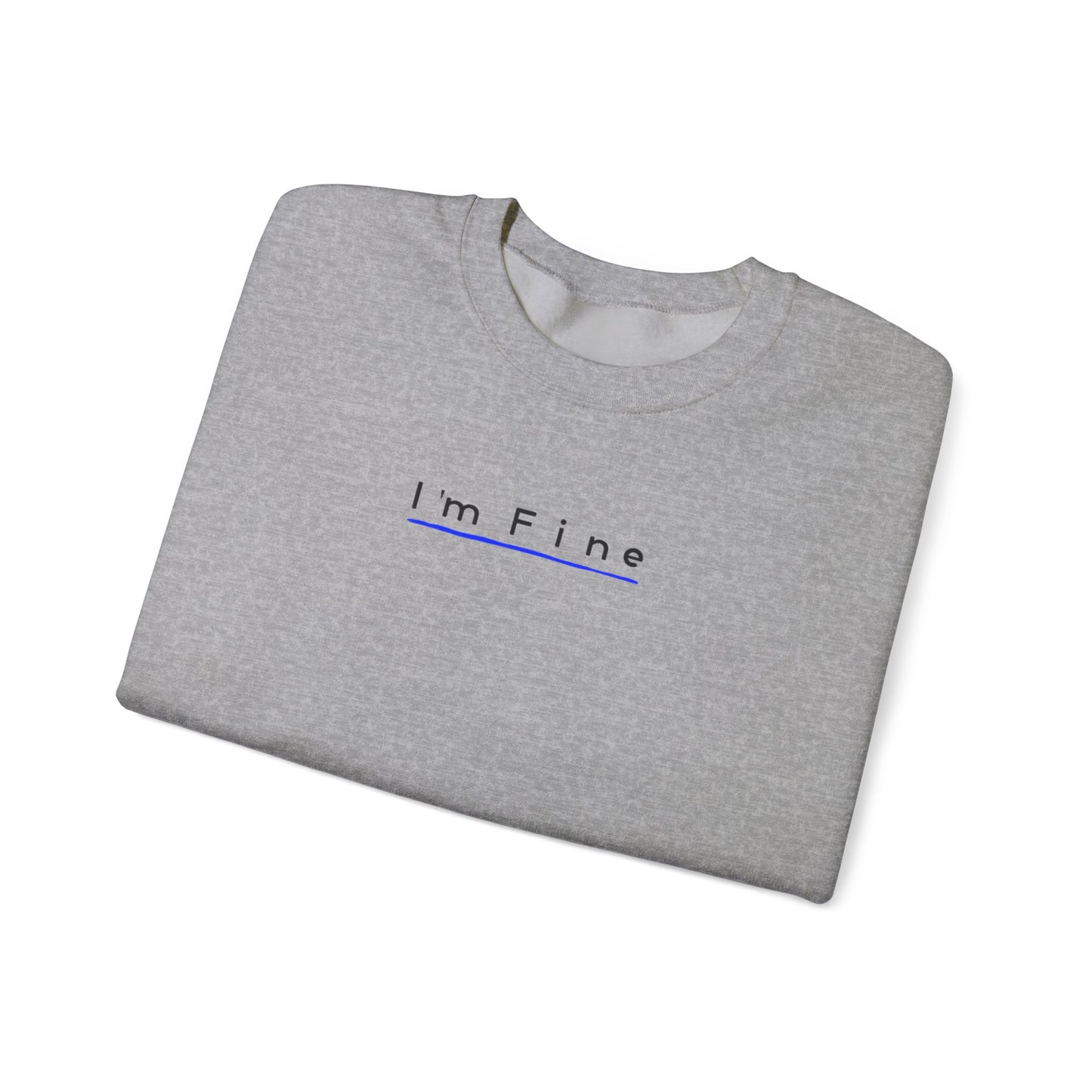 Chill Vibes Sweatshirt, I’m Fine Crewneck, Funny Shark Design, Gift for Friends, Casual Wear, Loungewear, Comfy Fashion