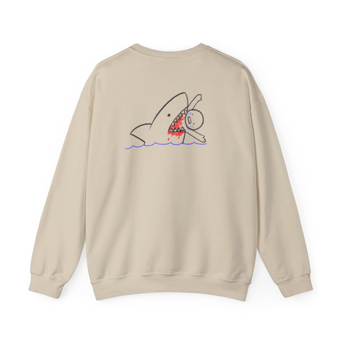 Chill Vibes Sweatshirt, I’m Fine Crewneck, Funny Shark Design, Gift for Friends, Casual Wear, Loungewear, Comfy Fashion