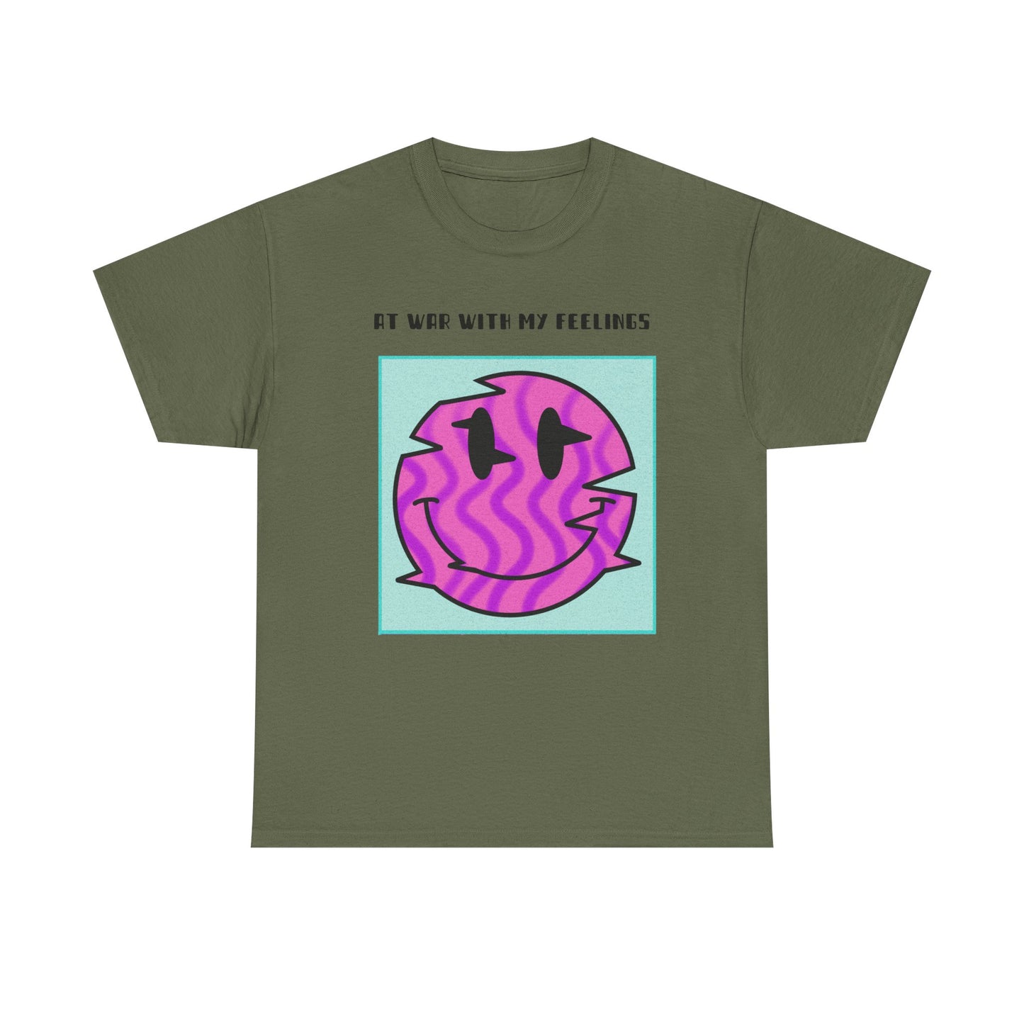 Vibrant Emotion Tee, At War With My Feelings Shirt, Unisex Graphic Cotton T-Shirt, Fun Casual Wear, Colorful Graphic Tee