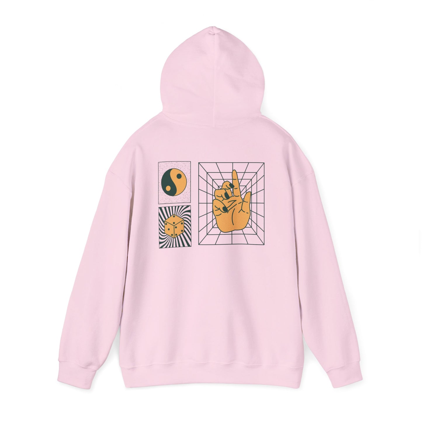Everyday Balance Unisex Hooded Sweatshirt - Cozy Retro Design for Mindfulness, Yoga, Gifts, Sun Lovers