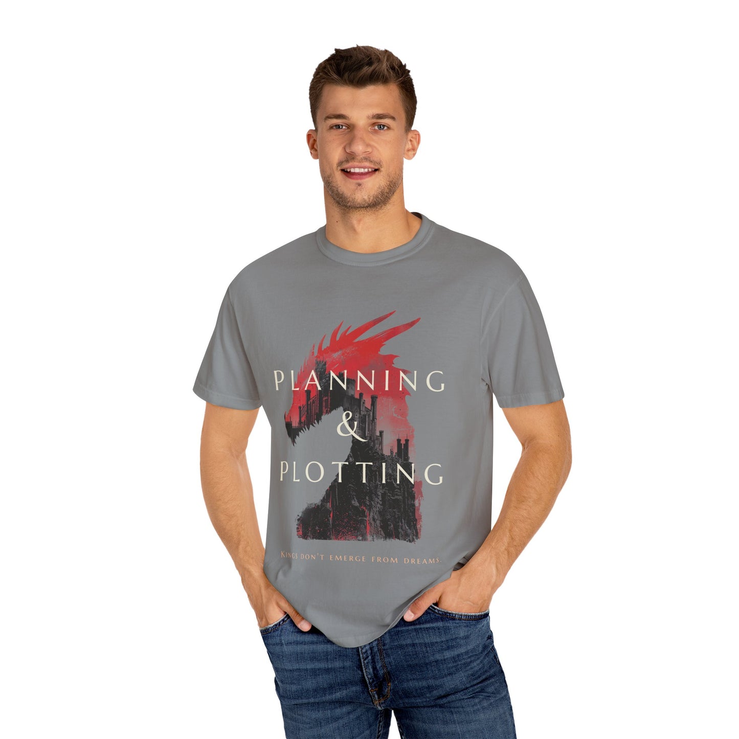 Planning & Plotting Dragon Motivational Unisex Graphic Tshirt, Ideal Gift for Fantasy Fans, Casual Wear, Book Lovers
