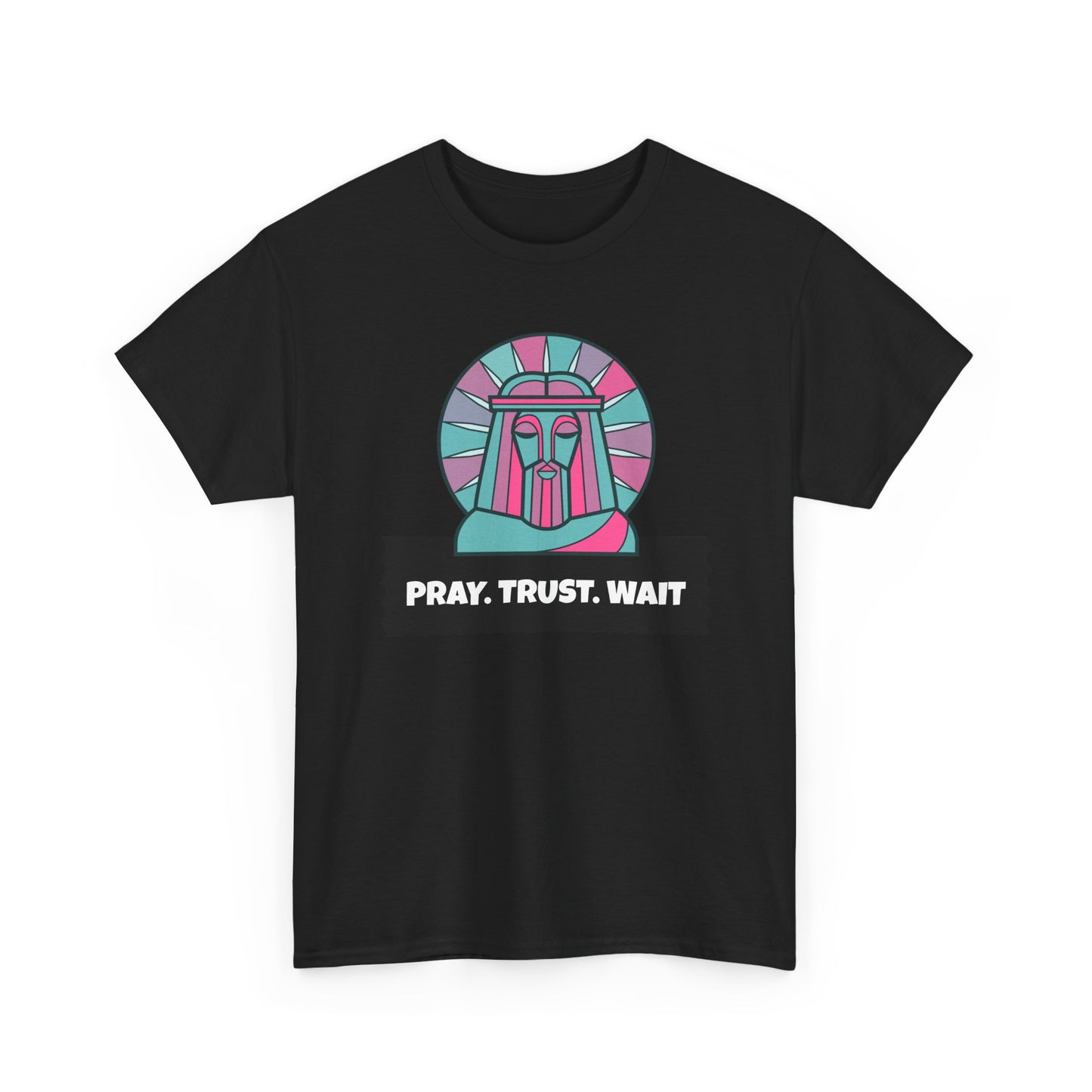 Spiritual Unisex Cotton Tee, Motivational Graphic Shirt, Pray Trust Wait Tee, Gifts for Him/Her, Casual Wear