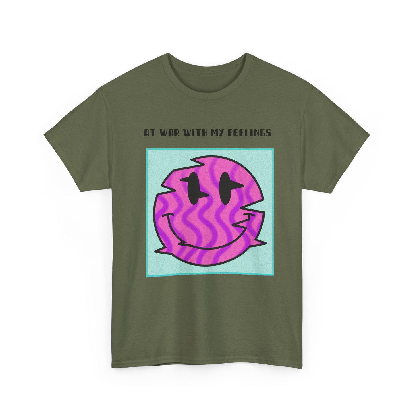 Vibrant Emotion Tee, At War With My Feelings Shirt, Unisex Graphic Cotton T-Shirt, Fun Casual Wear, Colorful Graphic Tee