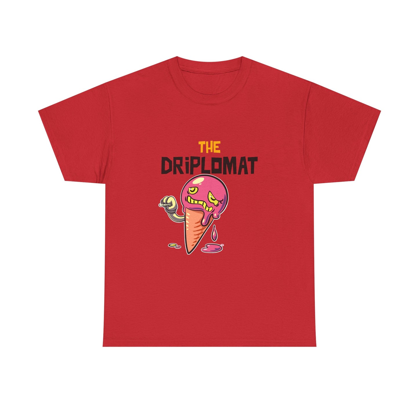The Driplomat Ice Cream Tee, Fun Unisex Heavy Cotton T-Shirt, Cute Dessert Top, Quirky Apparel, Gift for Ice Cream Lovers