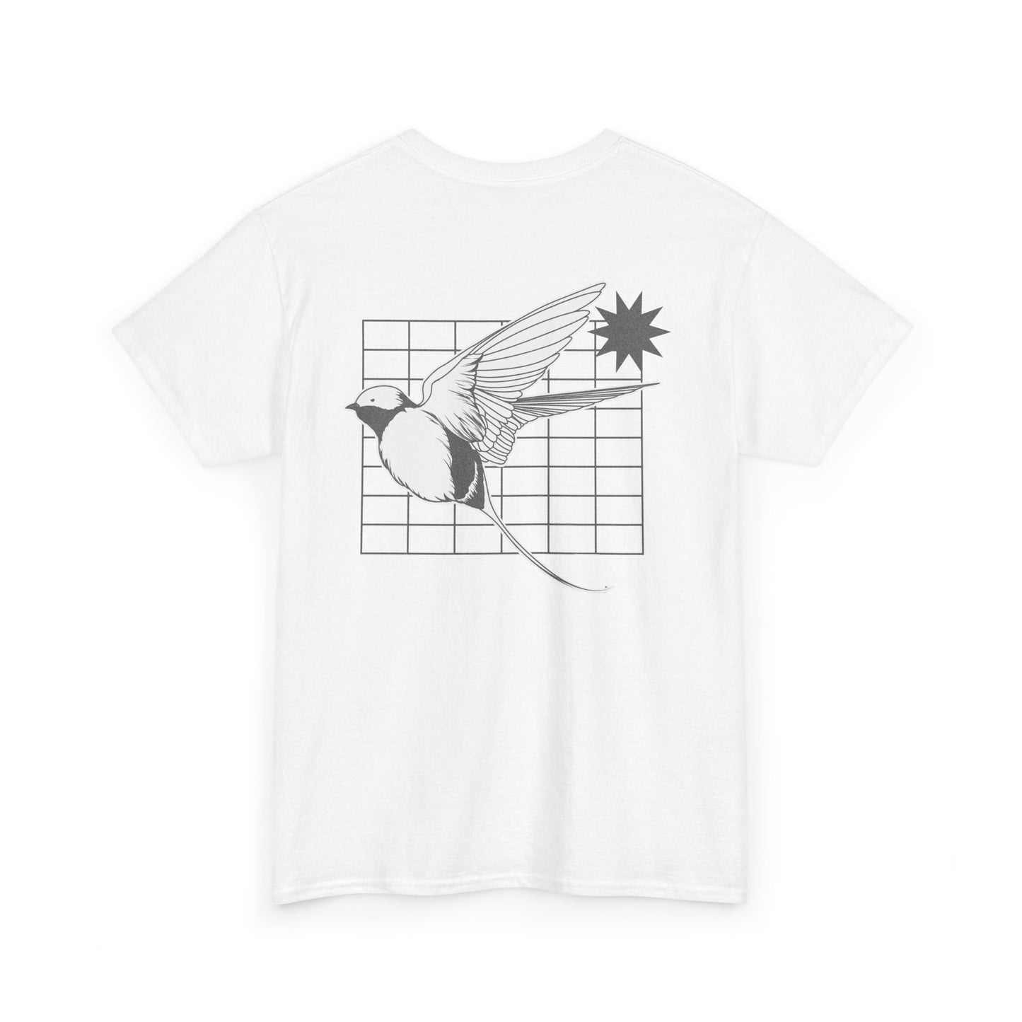 Aura Graphic Unisex Heavy Cotton Tee, Vintage Bird Art Shirt, Casual Summer Wear, Gift for Nature Lovers, Unique Graphic Tee