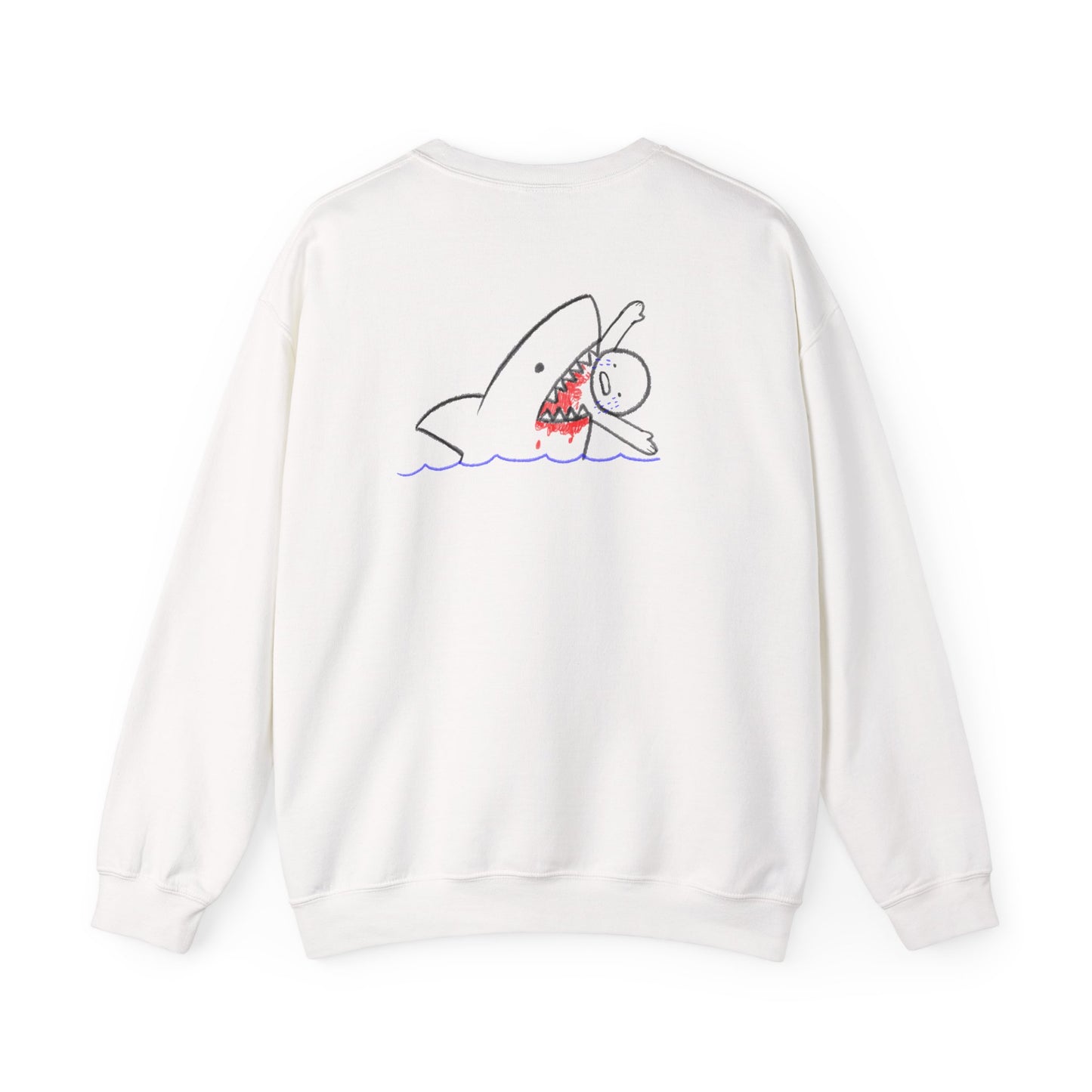 Chill Vibes Sweatshirt, I’m Fine Crewneck, Funny Shark Design, Gift for Friends, Casual Wear, Loungewear, Comfy Fashion