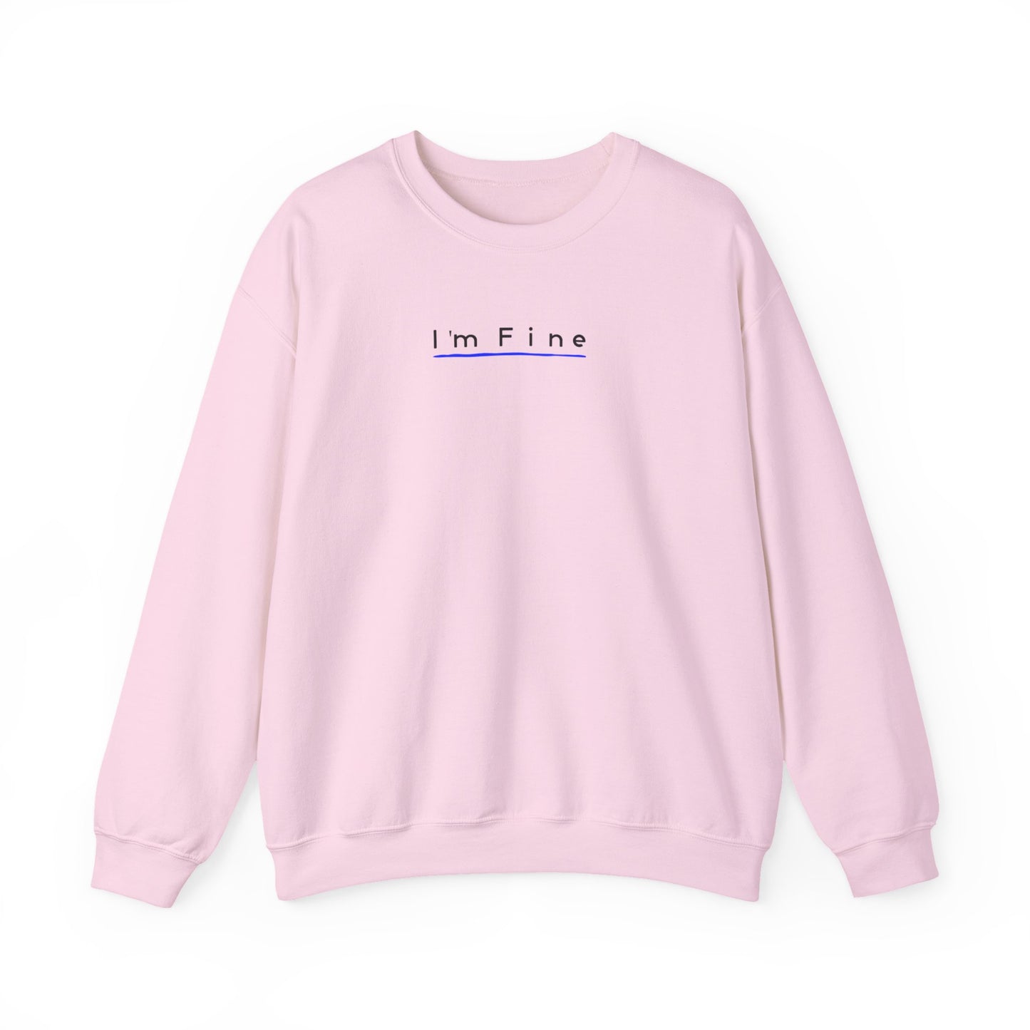 Chill Vibes Sweatshirt, I’m Fine Crewneck, Funny Shark Design, Gift for Friends, Casual Wear, Loungewear, Comfy Fashion