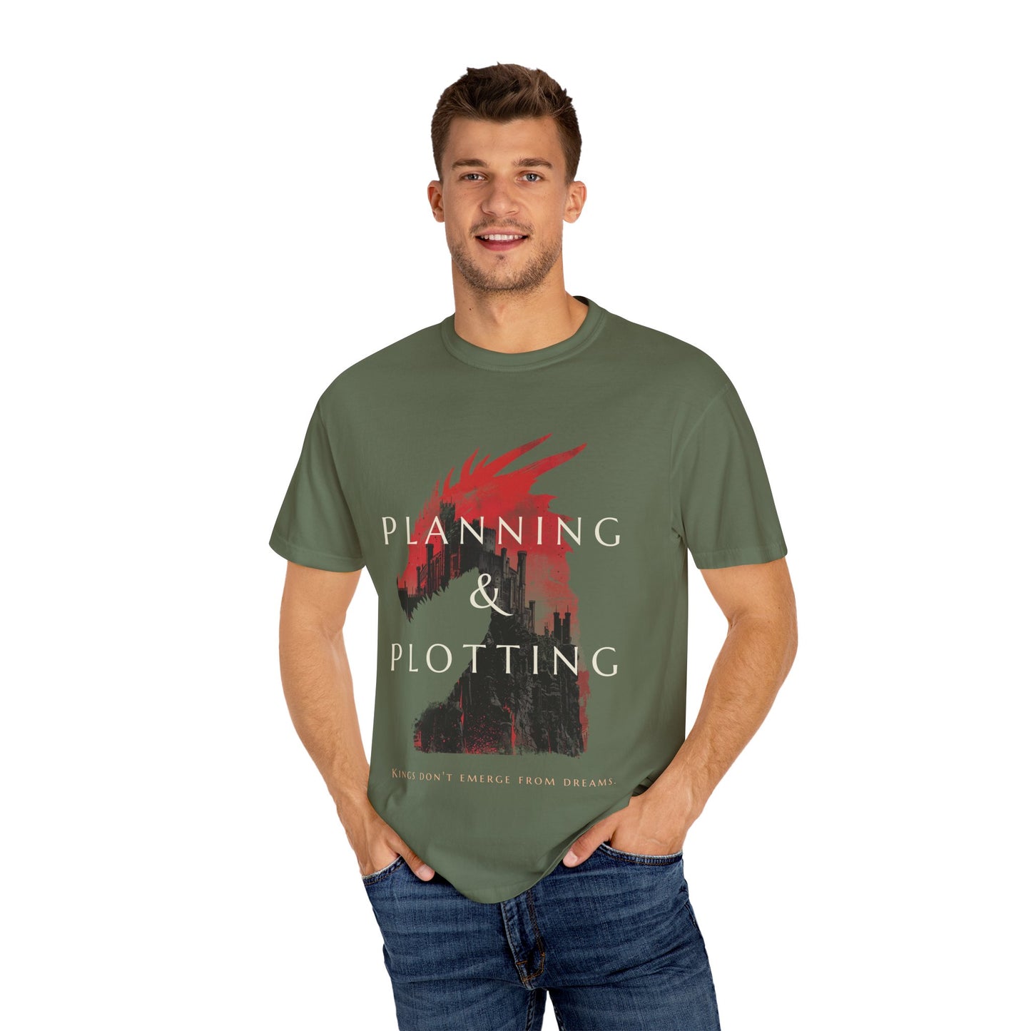 Planning & Plotting Dragon Motivational Unisex Graphic Tshirt, Ideal Gift for Fantasy Fans, Casual Wear, Book Lovers