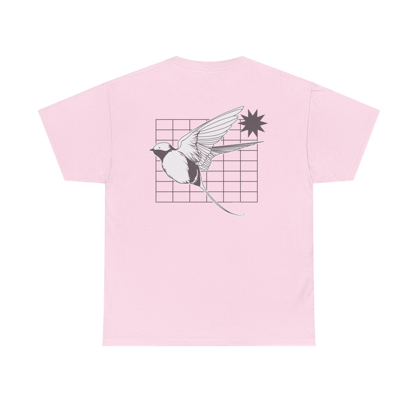 Aura Graphic Unisex Heavy Cotton Tee, Vintage Bird Art Shirt, Casual Summer Wear, Gift for Nature Lovers, Unique Graphic Tee