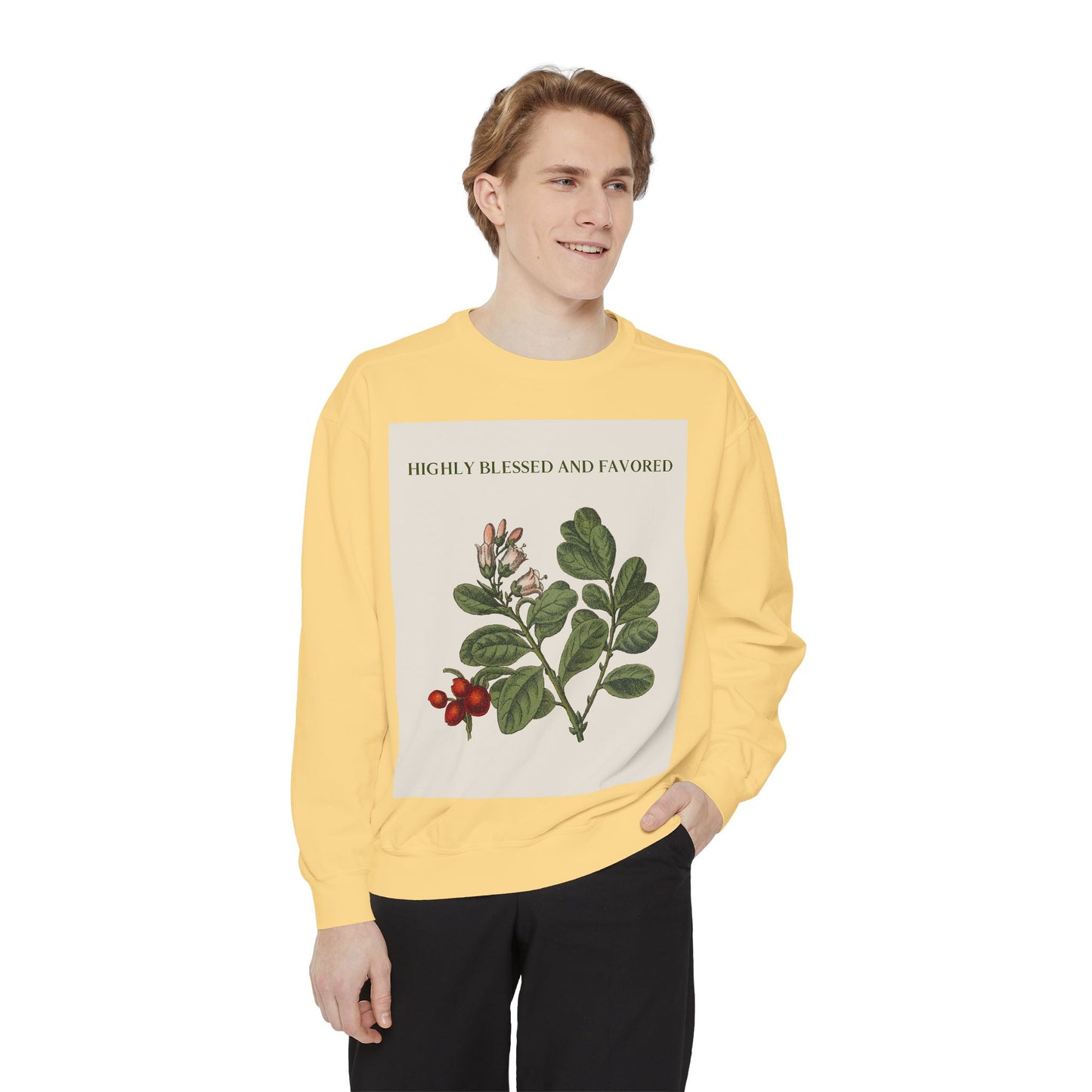 Highly Blessed and Favored Sweatshirt, Cozy Unisex Crewneck, Nature-Inspired Gift, Inspirational Clothing, Perfect for Any Occasion