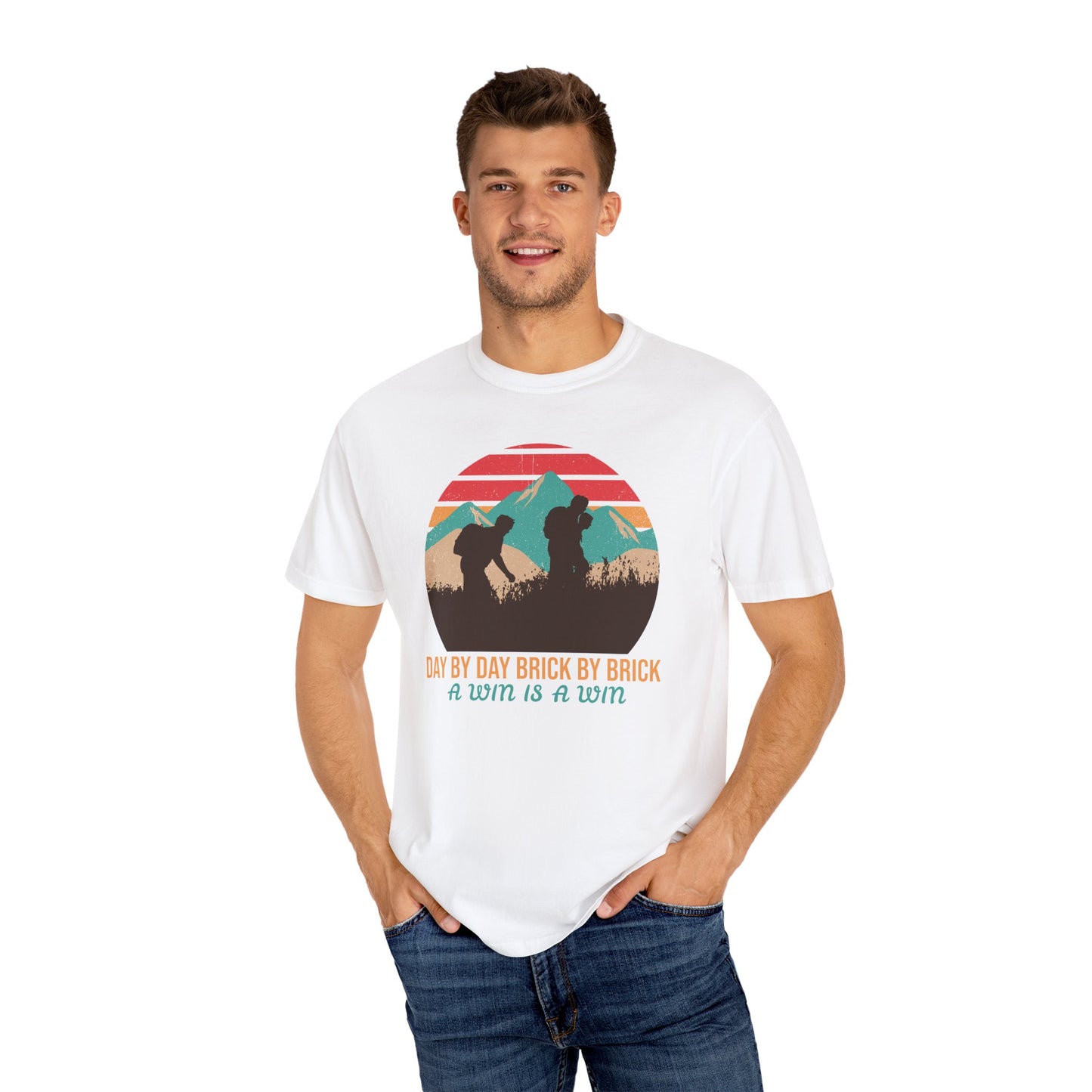 Day by Day, Brick by Brick, a Win Is a Win Motivational TeeCasual Wear, Gift for Him/Her, Summer Essential, Fitness Apparel
