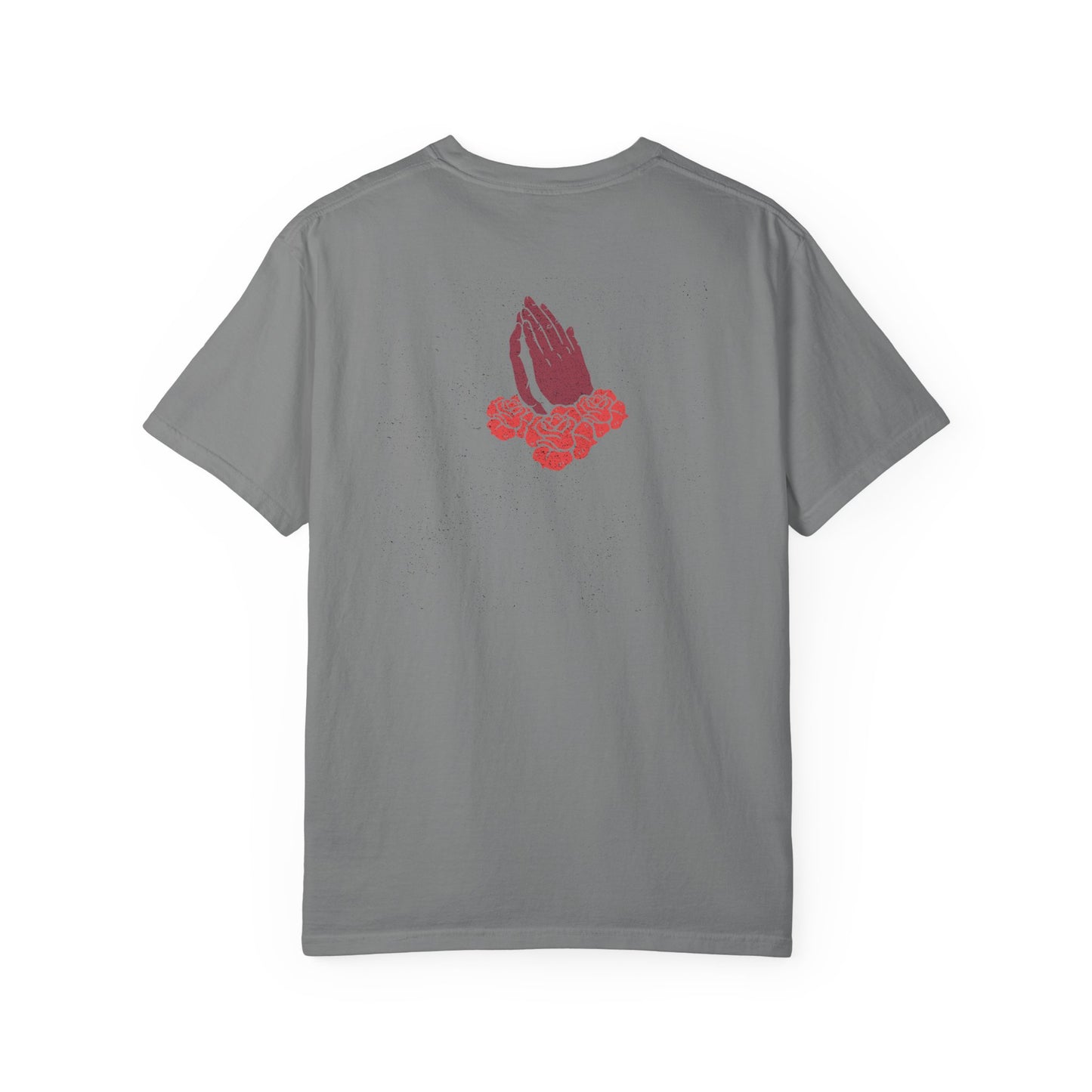 Praying Hands Floral T-Shirt, Unisex Casual Tee, Summer Fashion, Gift for Friends, Spiritual Wear, Everyday Comfort