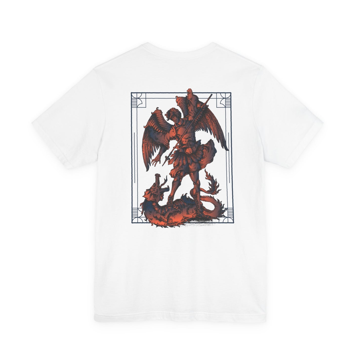 St. Michael Unisex Short Sleeve Tee, Graphic T-Shirt, Angel Tee, Spiritual Apparel, Religious Gift, Everyday Wear