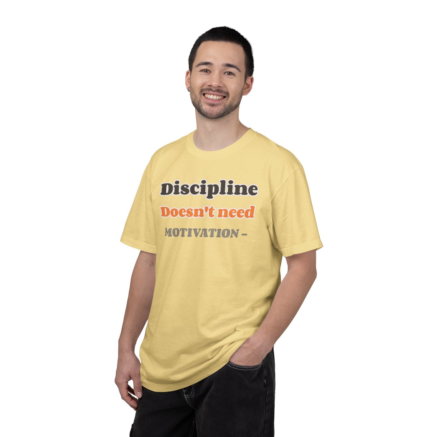 Motivational Unisex T-Shirt - Discipline Doesn't Need Motivation, Fitness Gift, Casual Wear, Workout Apparel, Inspirational Clothing