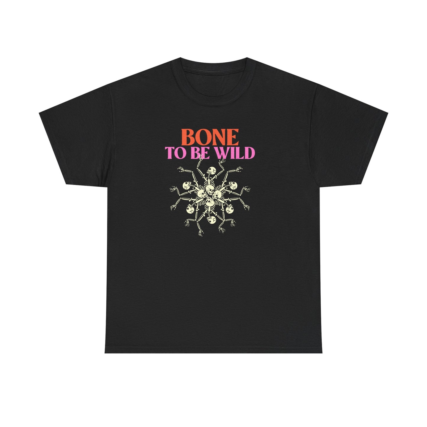 Bone to Be Wild Unisex Heavy Cotton Tee | Swag Graphic Tee, Halloween Costume, Trendy T-Shirt, Gift for Grown-Ups, Unique Fall Fashion