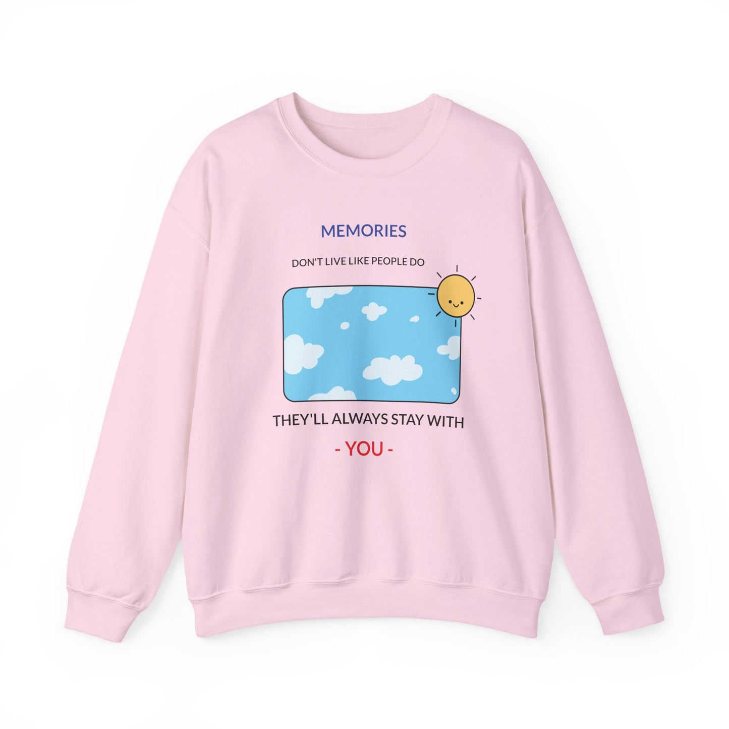 Memories Sun & Clouds Crewneck Sweatshirt, Cozy Unisex Pullover, Gift for Friends, Relaxed Style, Perfect for Everyday Wear, [...]