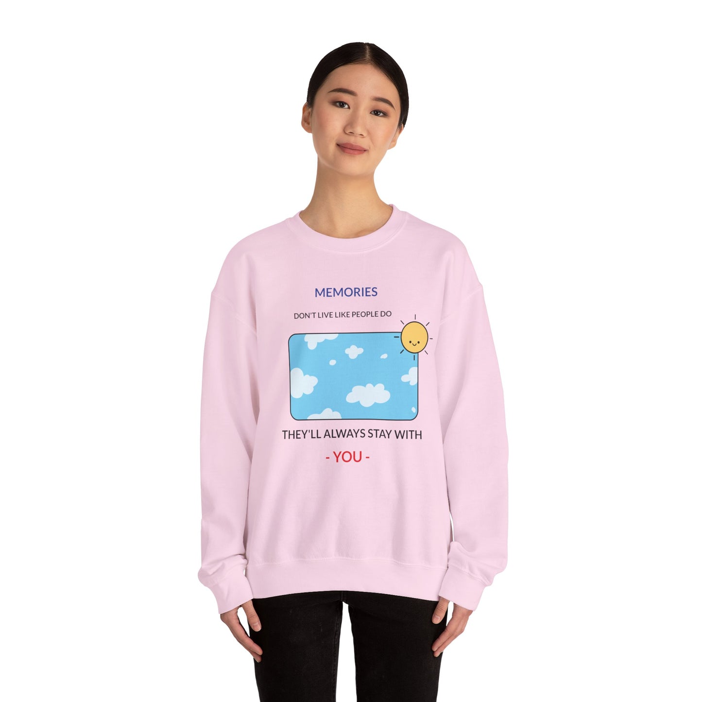 Memories Sun & Clouds Crewneck Sweatshirt, Cozy Unisex Pullover, Gift for Friends, Relaxed Style, Perfect for Everyday Wear, [...]