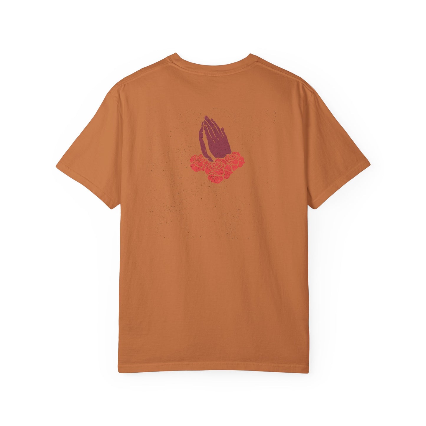 Praying Hands Floral T-Shirt, Unisex Casual Tee, Summer Fashion, Gift for Friends, Spiritual Wear, Everyday Comfort