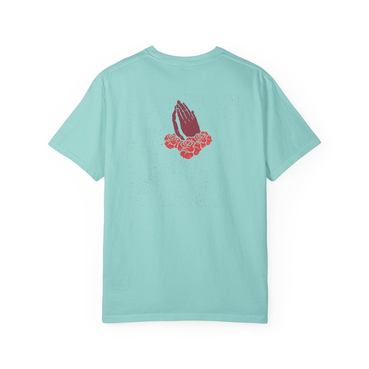 Praying Hands Floral T-Shirt, Unisex Casual Tee, Summer Fashion, Gift for Friends, Spiritual Wear, Everyday Comfort