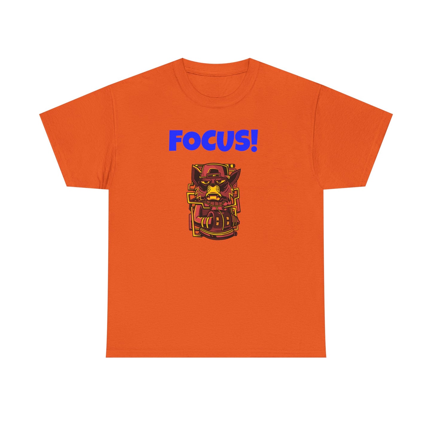 Focus! Unisex Heavy Cotton Tee, Motivational Shirt, Casual Wear, Gift for Students, Everyday Comfort, Graphic Tee