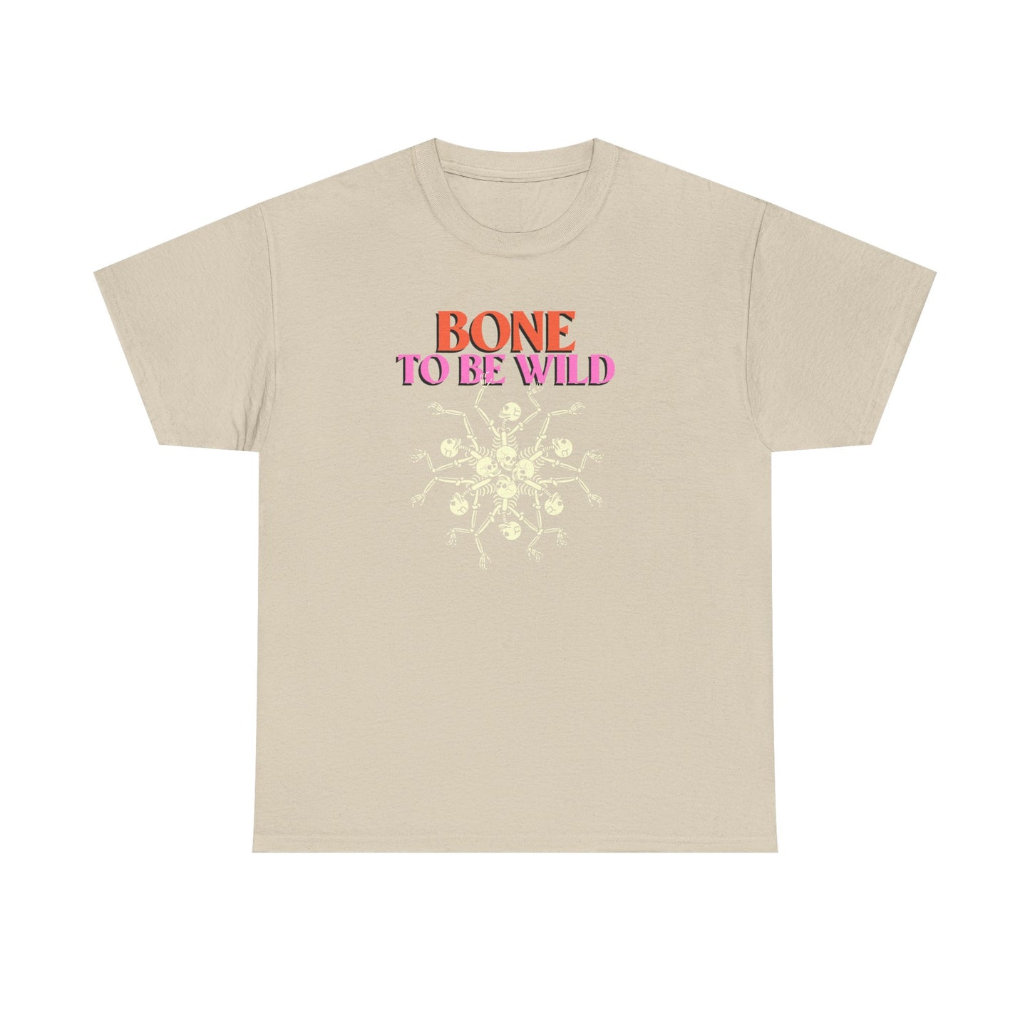 Bone to Be Wild Unisex Heavy Cotton Tee | Swag Graphic Tee, Halloween Costume, Trendy T-Shirt, Gift for Grown-Ups, Unique Fall Fashion