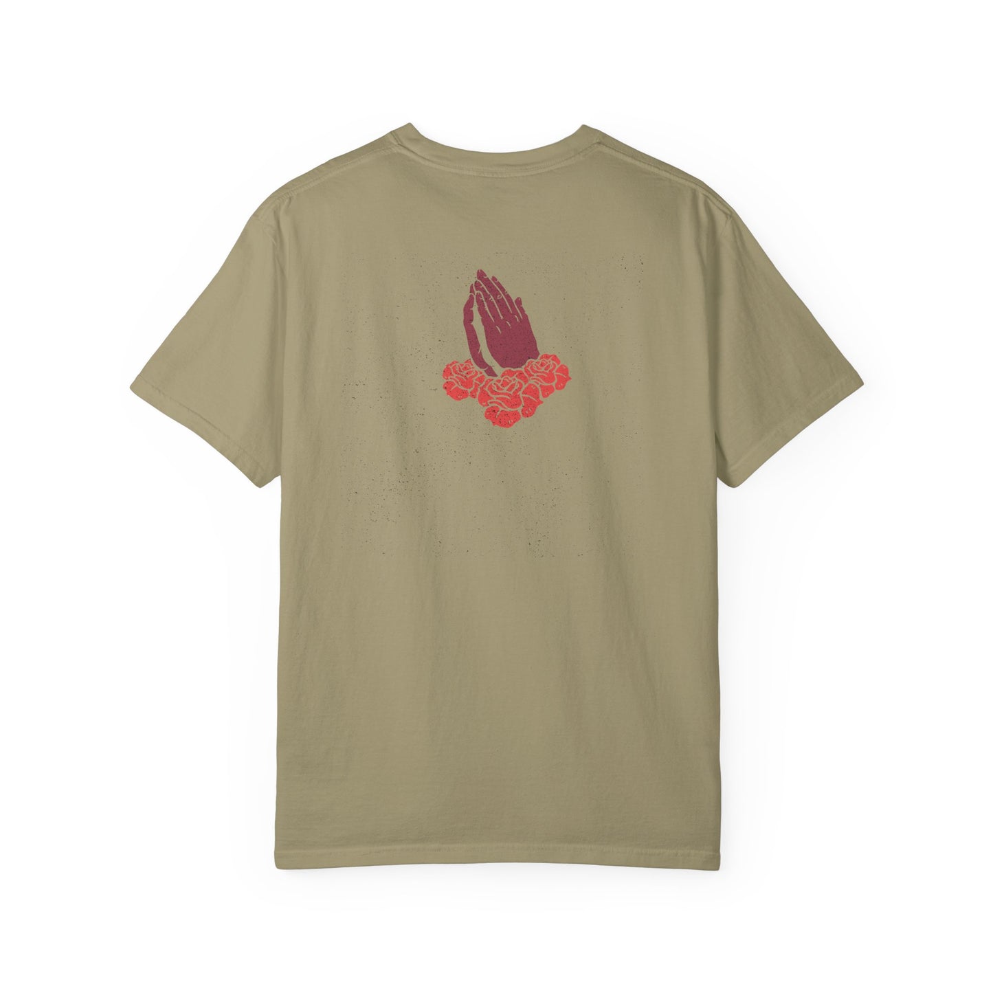 Praying Hands Floral T-Shirt, Unisex Casual Tee, Summer Fashion, Gift for Friends, Spiritual Wear, Everyday Comfort