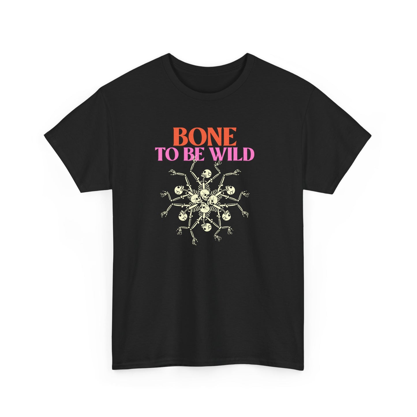 Bone to Be Wild Unisex Heavy Cotton Tee | Swag Graphic Tee, Halloween Costume, Trendy T-Shirt, Gift for Grown-Ups, Unique Fall Fashion