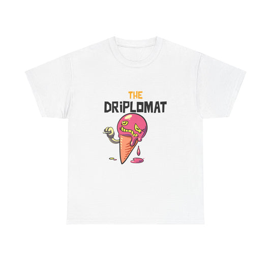 The Driplomat Ice Cream Tee, Fun Unisex Heavy Cotton T-Shirt, Cute Dessert Top, Quirky Apparel, Gift for Ice Cream Lovers