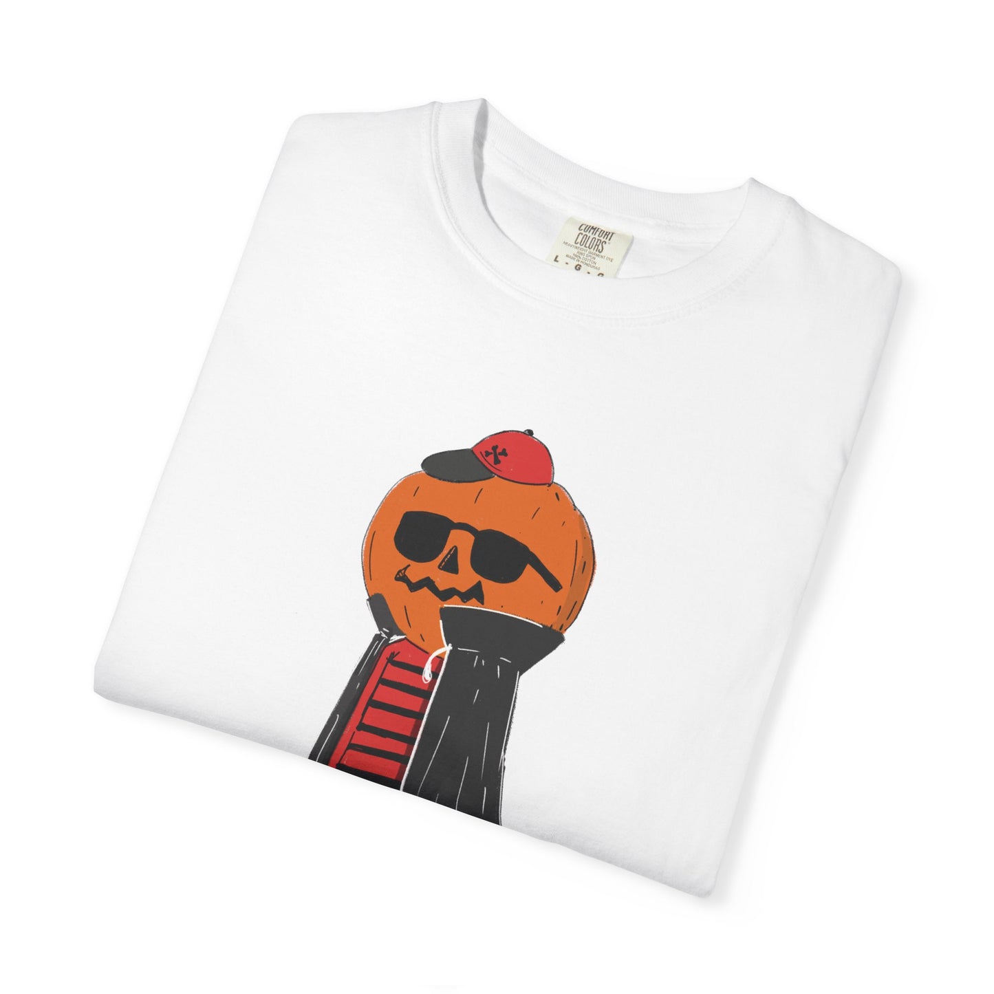 Funny Pumpkin Unisex Garment-Dyed T-shirt, Mr FANTASTIC scarecrow FOR HALLOWEEN, Fall Tee, Halloween Shirt, Pumpkin Costume, Autumn Apparel