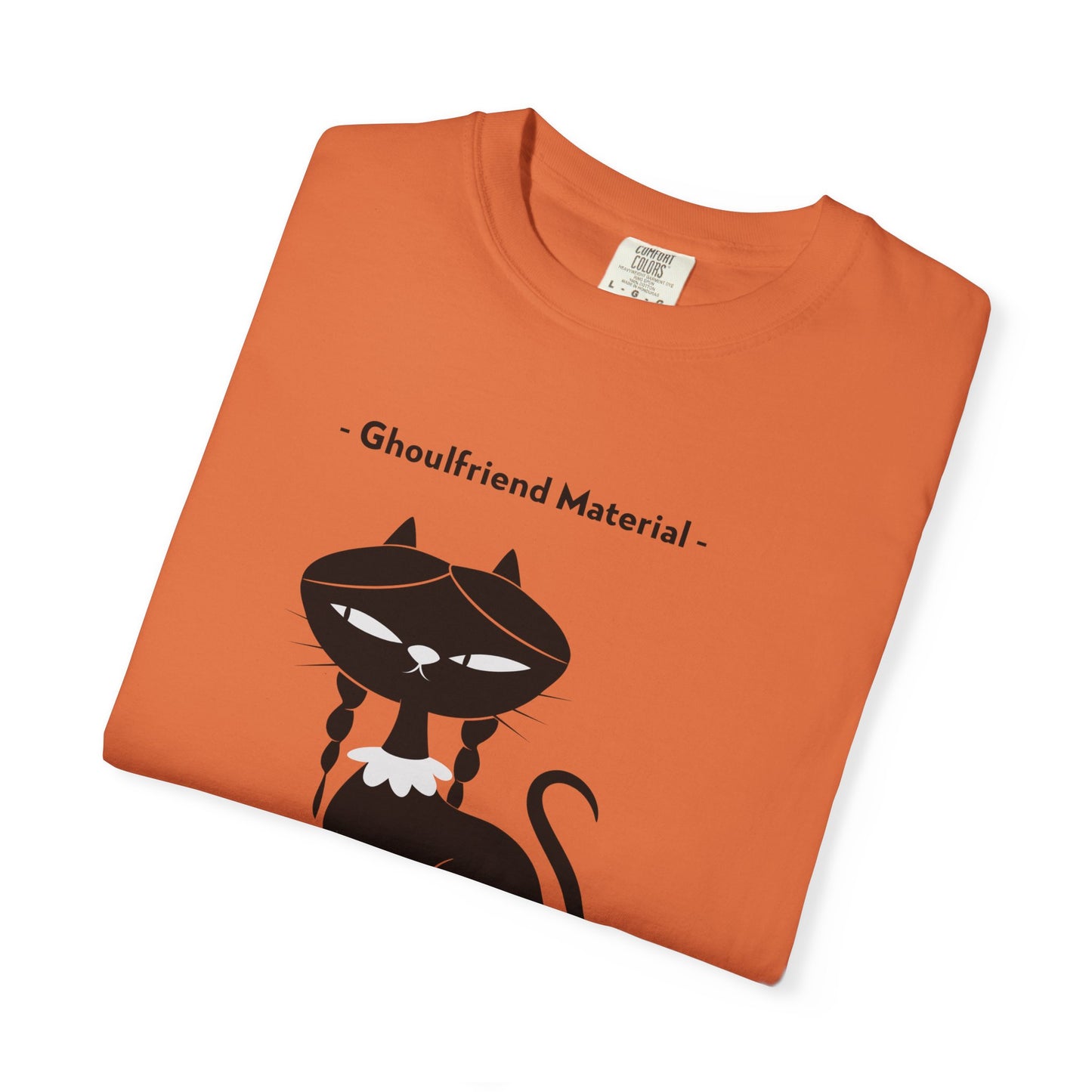 Ghouli-friend Material Cat T-Shirt, Unisex Horror Tee, Cute Cat Lover Gift, Halloween Apparel, Spooky Graphic Shirt
