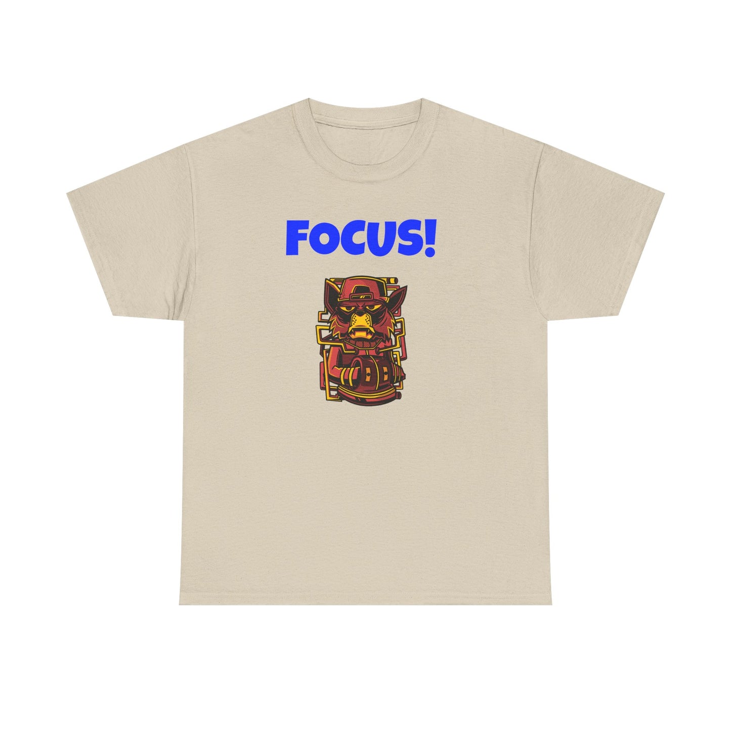 Focus! Unisex Heavy Cotton Tee, Motivational Shirt, Casual Wear, Gift for Students, Everyday Comfort, Graphic Tee