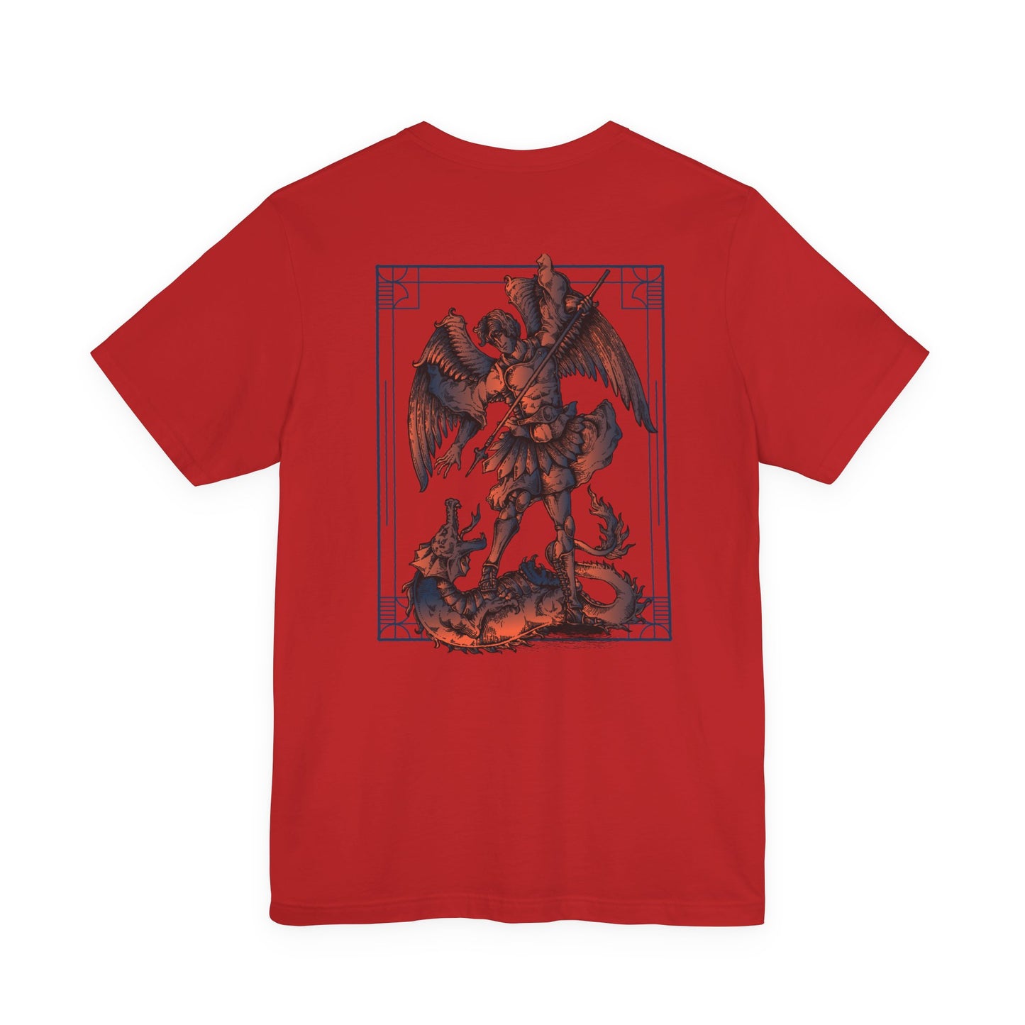 St. Michael Unisex Short Sleeve Tee, Graphic T-Shirt, Angel Tee, Spiritual Apparel, Religious Gift, Everyday Wear