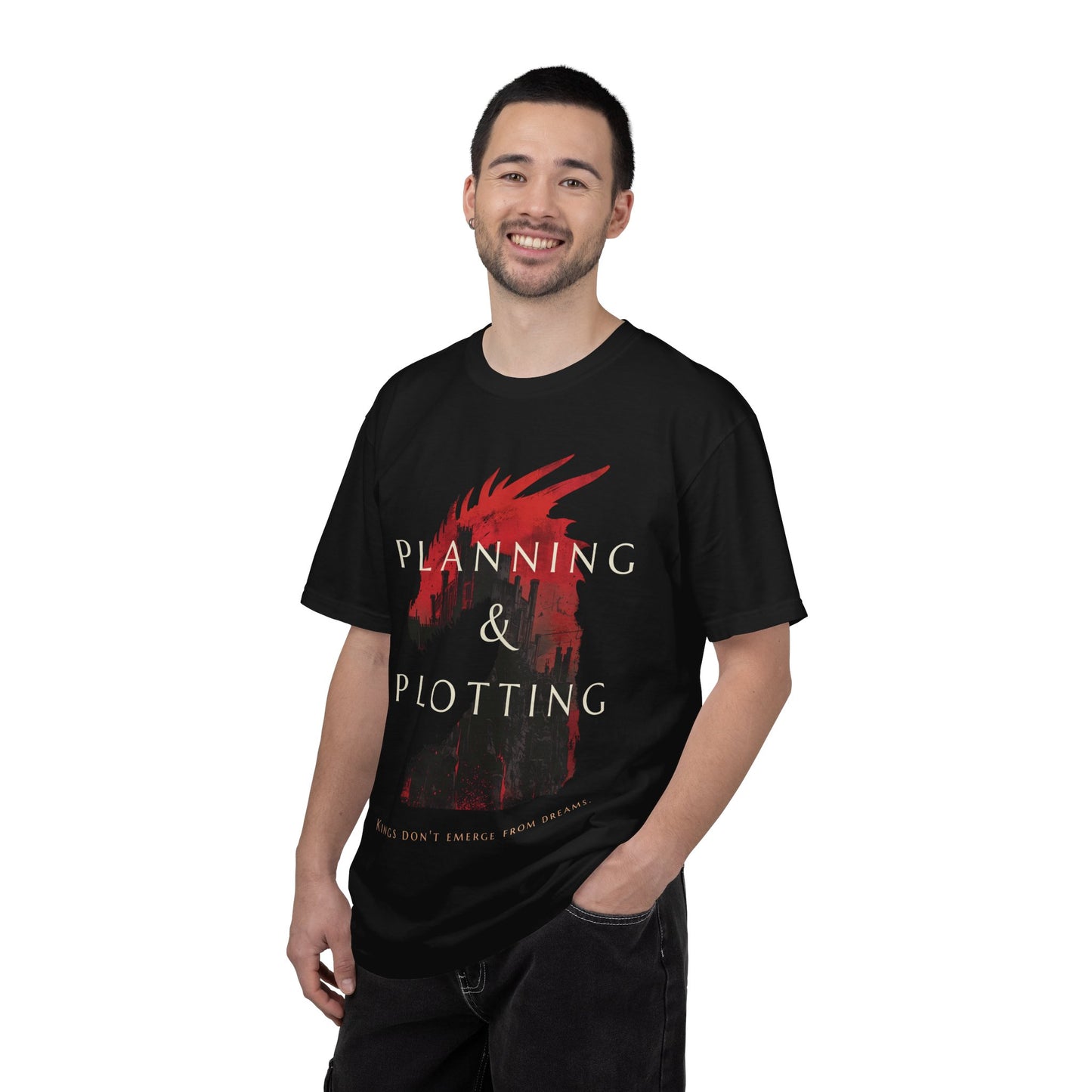 Dragon Design Inspirational Unisex T-shirt, Motivational Planning & Plotting Kings Tee, Graphic Tee, Gift for Him, Gift for Her