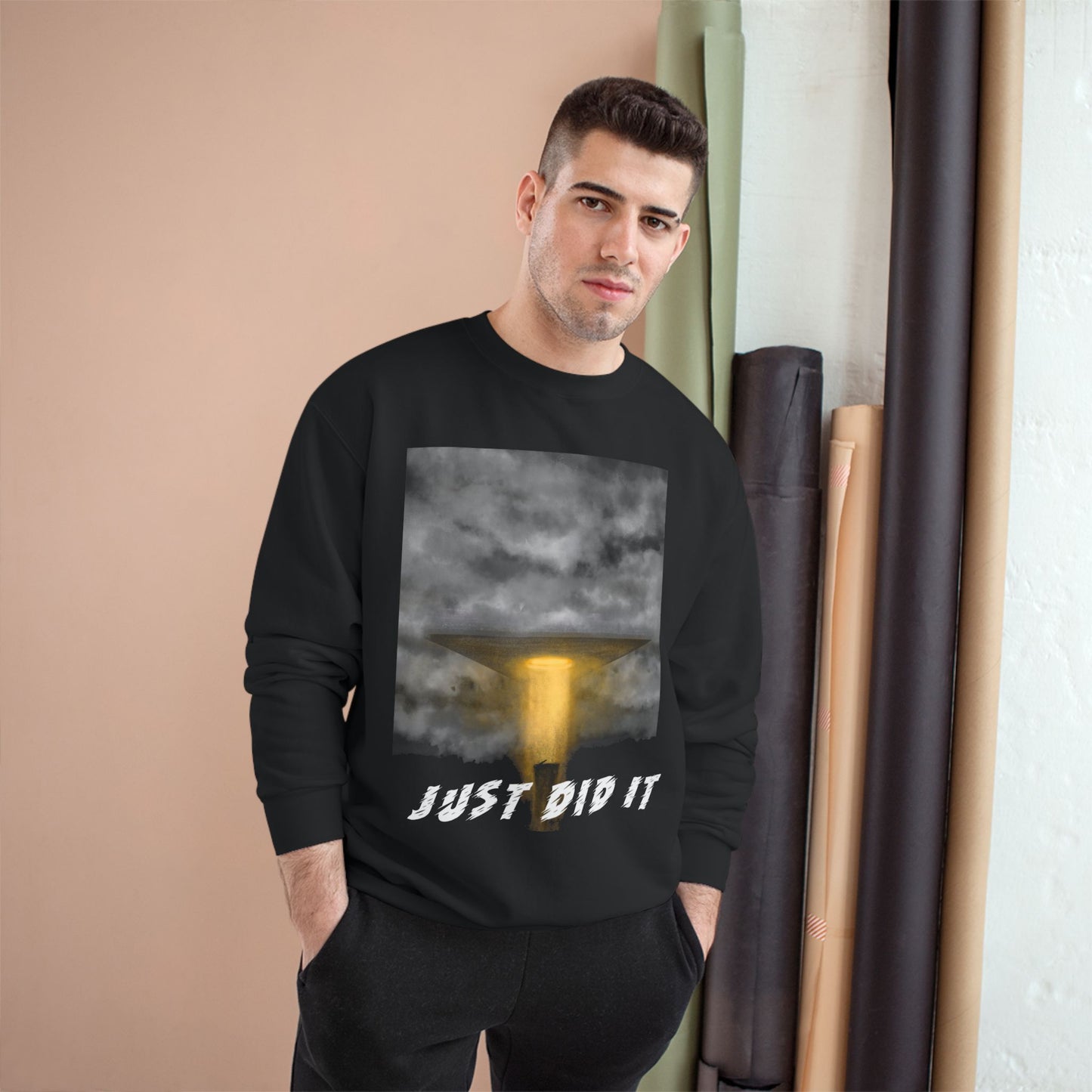 UFO Beam Abduction Just Did It Sweatshirt | Alien Space Graphic