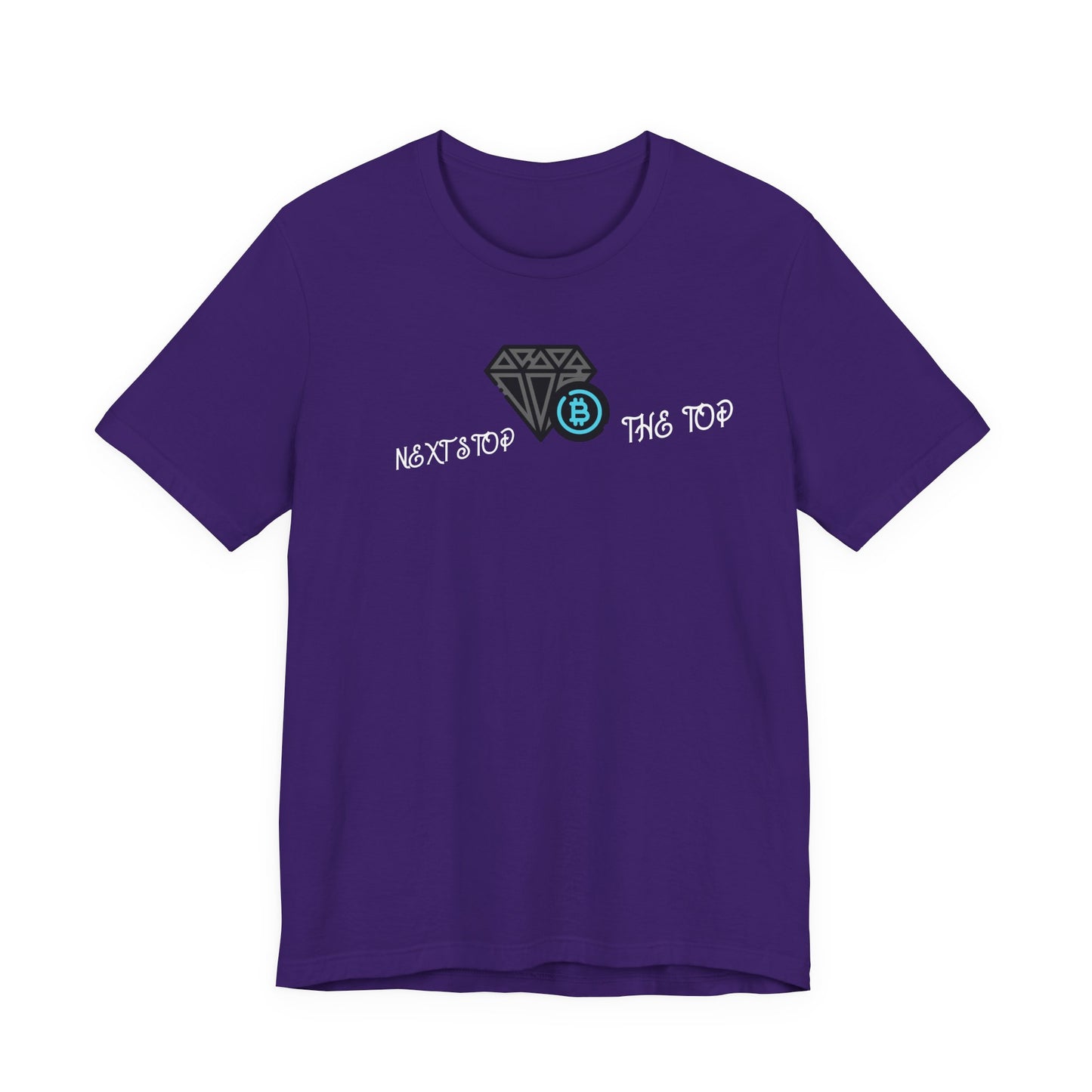 Unisex Jersey Tee with "Never Stop at the Top" Design, Motivational Shirt, Gift for Dreamers, Casual Wear, Inspirational Apparel
