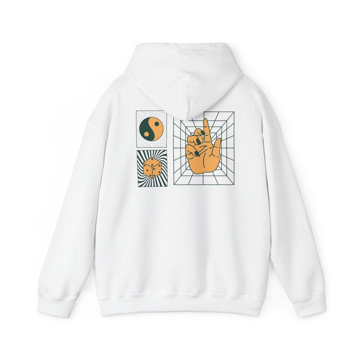 Everyday Balance Unisex Hooded Sweatshirt - Cozy Retro Design for Mindfulness, Yoga, Gifts, Sun Lovers
