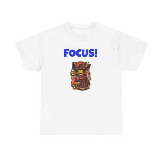 Focus! Unisex Heavy Cotton Tee, Motivational Shirt, Casual Wear, Gift for Students, Everyday Comfort, Graphic Tee