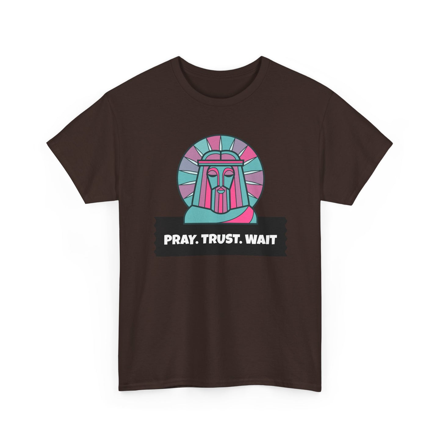 Spiritual Unisex Cotton Tee, Motivational Graphic Shirt, Pray Trust Wait Tee, Gifts for Him/Her, Casual Wear