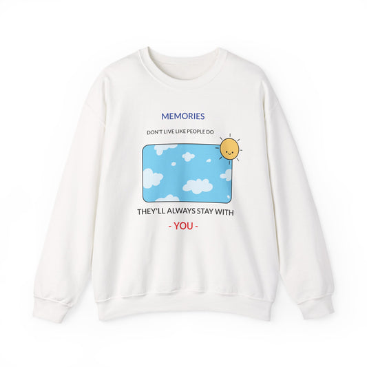 Memories Sun & Clouds Crewneck Sweatshirt, Cozy Unisex Pullover, Gift for Friends, Relaxed Style, Perfect for Everyday Wear, [...]