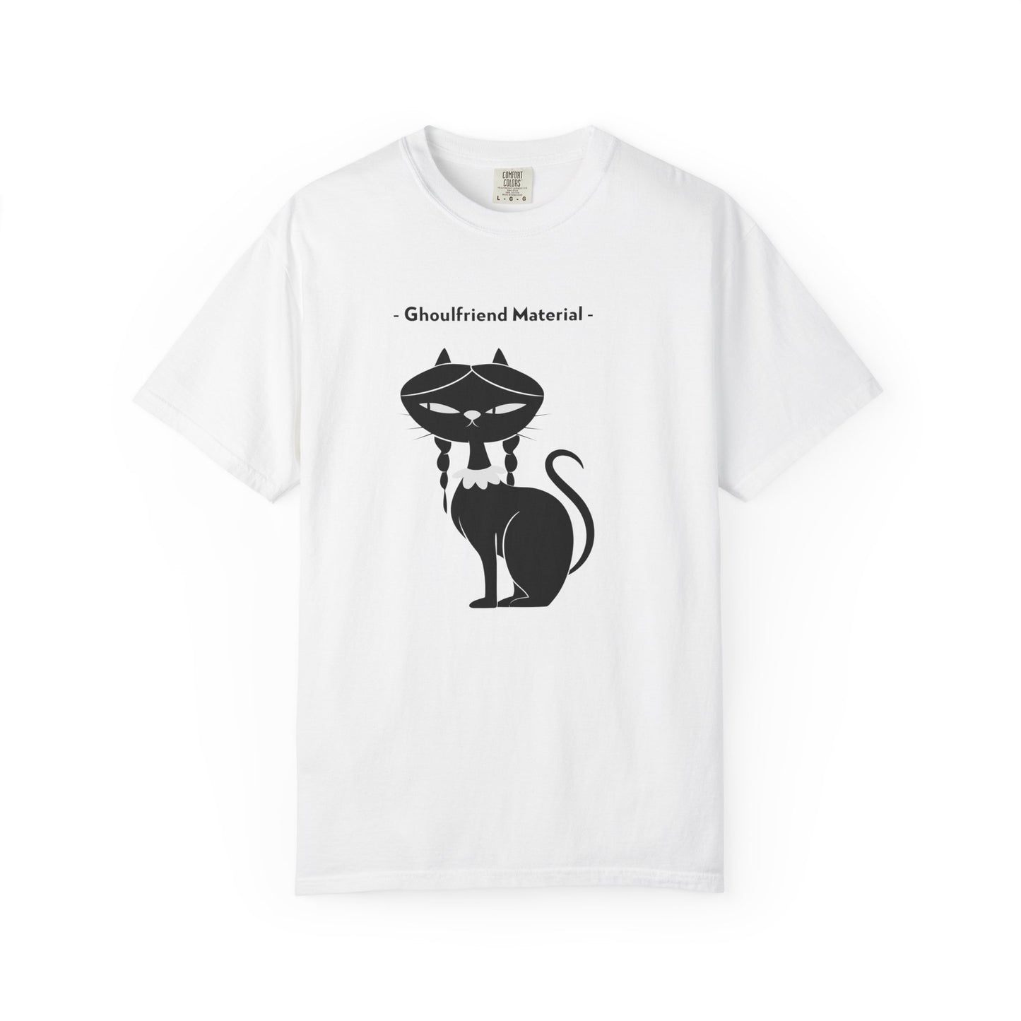 Ghouli-friend Material Cat T-Shirt, Unisex Horror Tee, Cute Cat Lover Gift, Halloween Apparel, Spooky Graphic Shirt