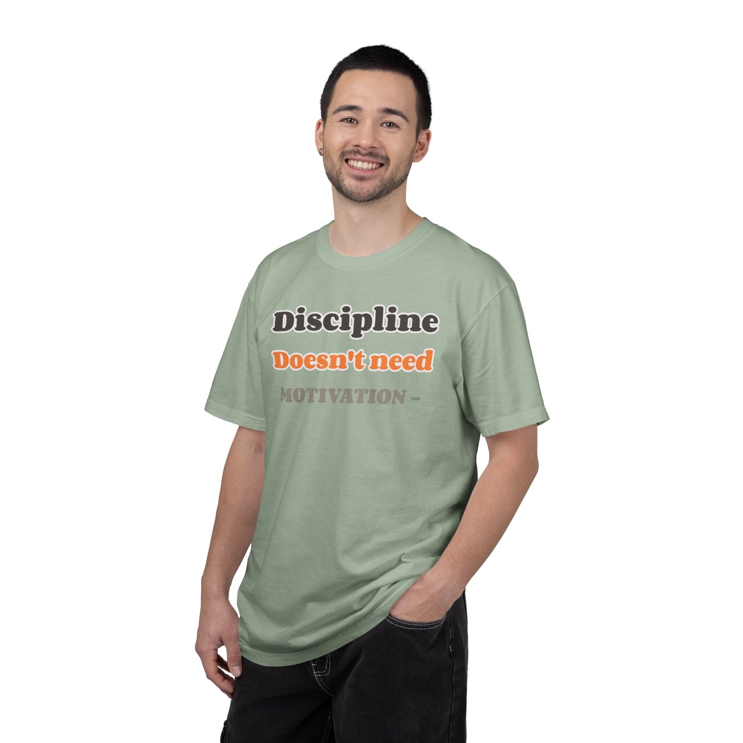 Motivational Unisex T-Shirt - Discipline Doesn't Need Motivation, Fitness Gift, Casual Wear, Workout Apparel, Inspirational Clothing