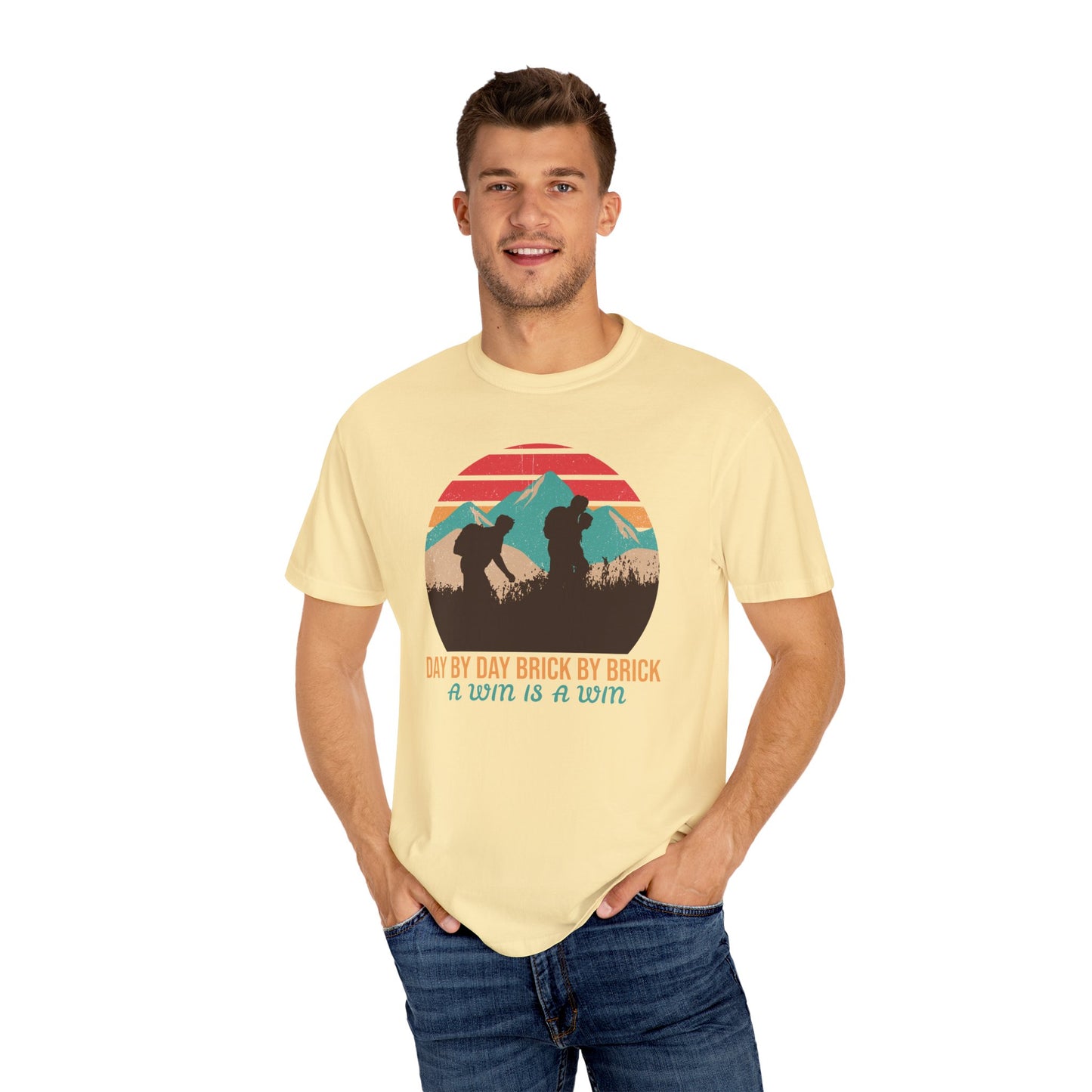 Day by Day, Brick by Brick, a Win Is a Win Motivational TeeCasual Wear, Gift for Him/Her, Summer Essential, Fitness Apparel