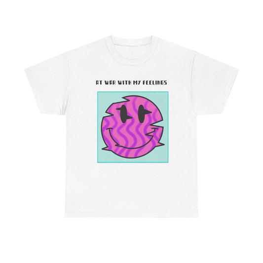 Vibrant Emotion Tee, At War With My Feelings Shirt, Unisex Graphic Cotton T-Shirt, Fun Casual Wear, Colorful Graphic Tee