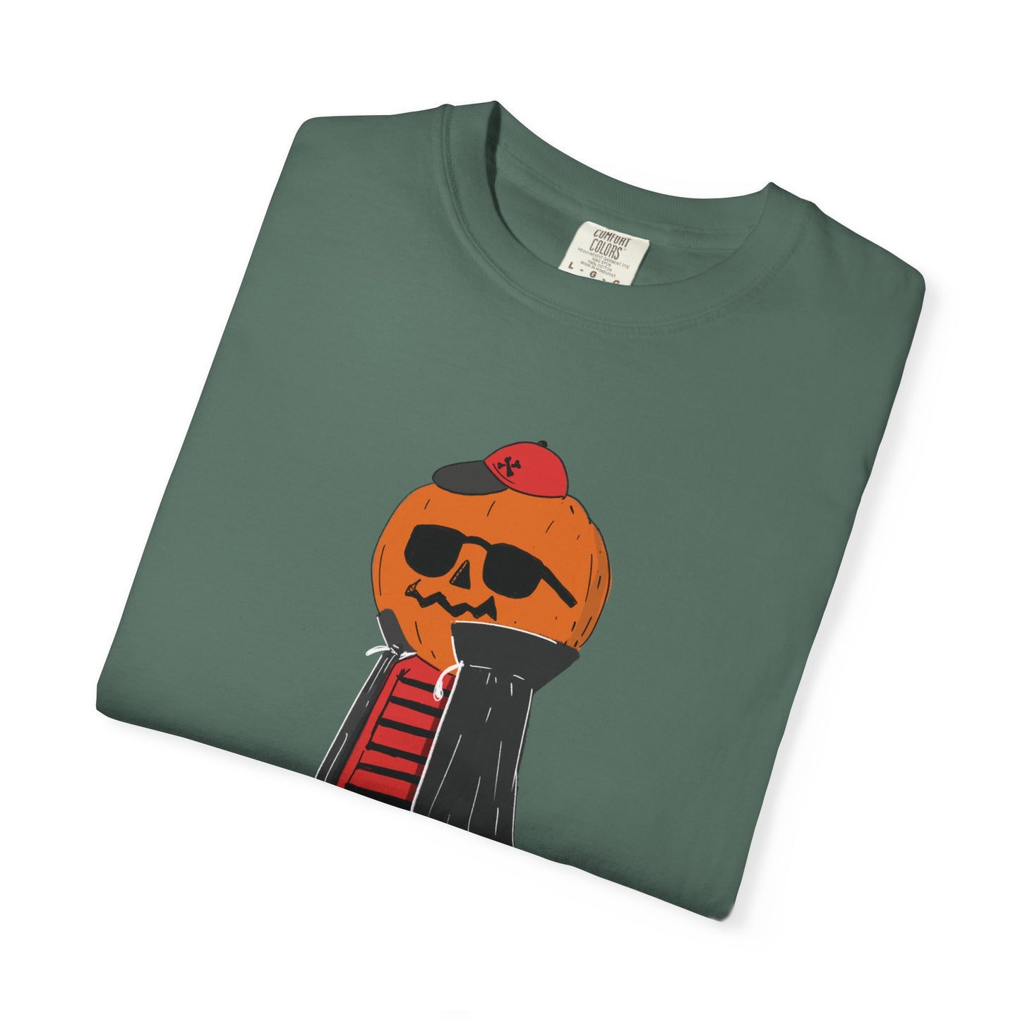 Funny Pumpkin Unisex Garment-Dyed T-shirt, Mr FANTASTIC scarecrow FOR HALLOWEEN, Fall Tee, Halloween Shirt, Pumpkin Costume, Autumn Apparel