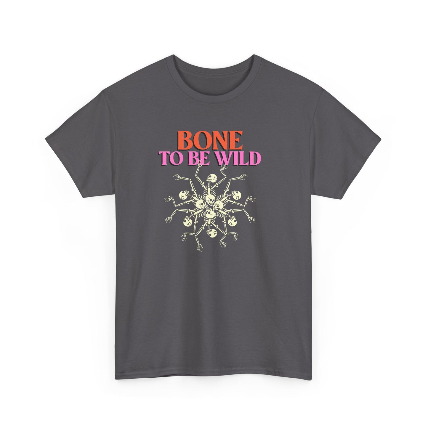 Bone to Be Wild Unisex Heavy Cotton Tee | Swag Graphic Tee, Halloween Costume, Trendy T-Shirt, Gift for Grown-Ups, Unique Fall Fashion