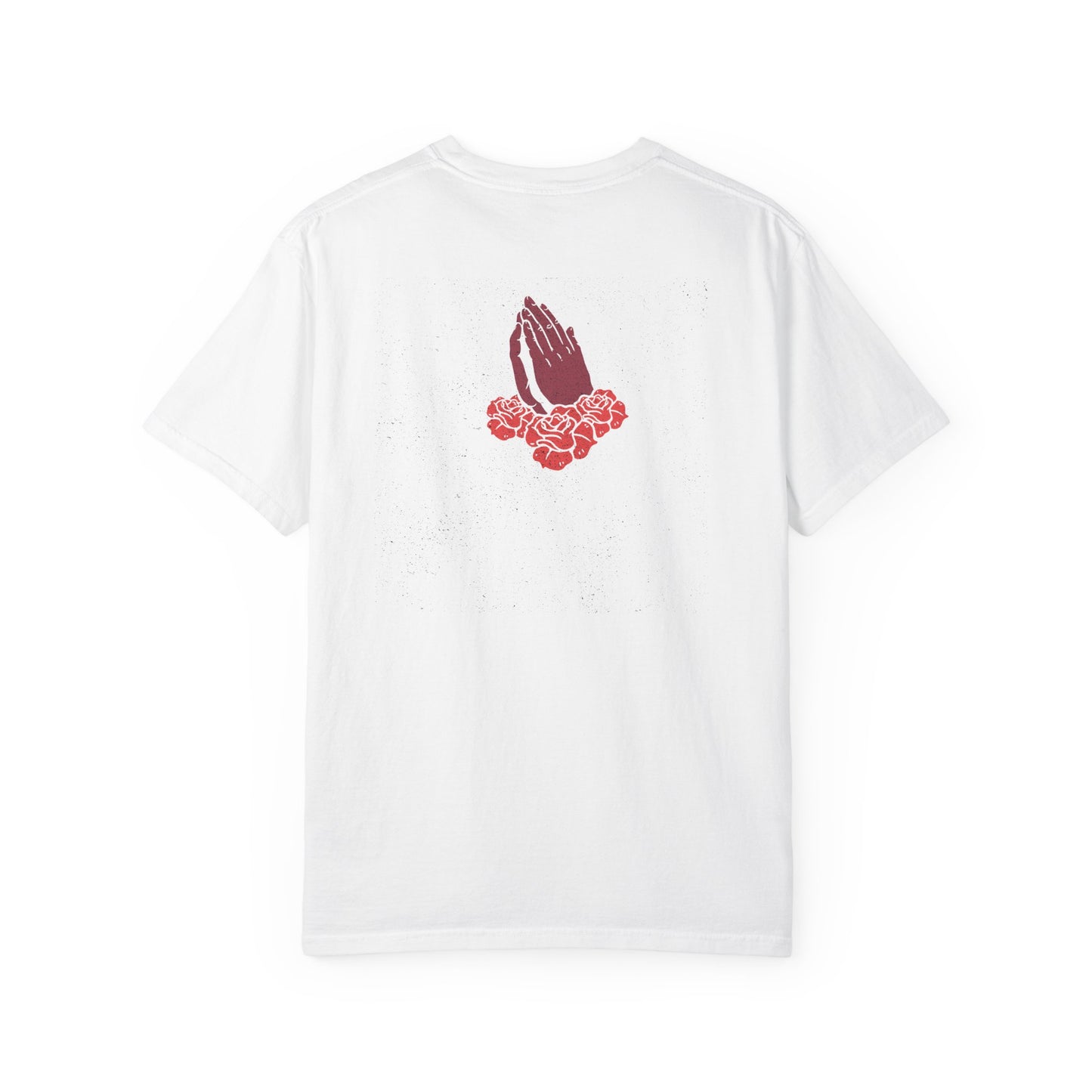 Praying Hands Floral T-Shirt, Unisex Casual Tee, Summer Fashion, Gift for Friends, Spiritual Wear, Everyday Comfort